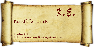 Kenéz Erik névjegykártya