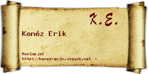Kenéz Erik névjegykártya