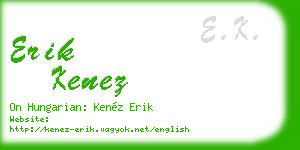 erik kenez business card